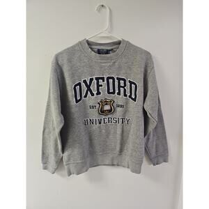 Vintage Oxford University Sweatshirt Men's Small Light Gray Crewneck Pullover